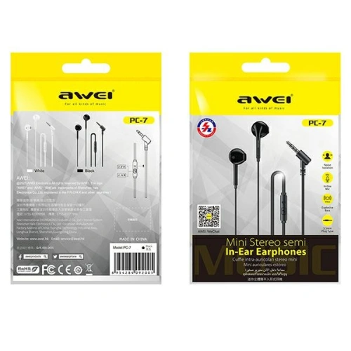 Kup AWEI sluchátka stereo PC-7 3,5mm jack černá/black - AWEI096BLK - {ean13} - Sklep Home Screen