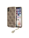 Guess Apple Tasche GUHCPXGF4GBR iPhone X/XS braun/braun Hartschale 4G Charms Collection