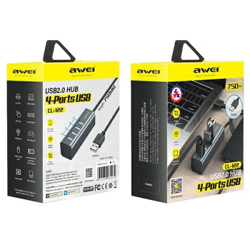 Kup HUB AWEI CL-122 4xUSB-A/USB-A černý/black - AWEI099BLK - {ean13} - Sklep Home Screen
