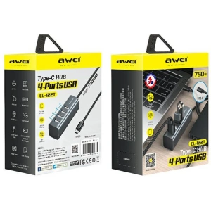 Kup HUB AWEI CL-122T 4xUSB-A/USB-C fekete/black - AWEI100BLK - {ean13} - Sklep Home Screen