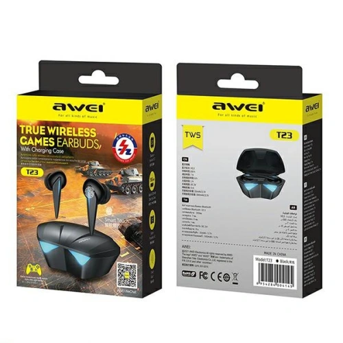Buy AWEI earphones Bluetooth 5.0 T23 TWS + gaming white - AWEI101WHT - {ean13} - Home Screen Store Europe