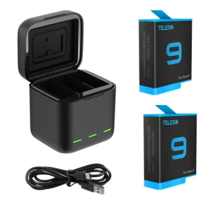 Kup Dreikanal-Ladegerät Box Telesin für GoPro Hero 9 / Hero 10 + 2 Batterien (GP-BNC-901) - TLS023 - {ean13} - Sklep Home Screen