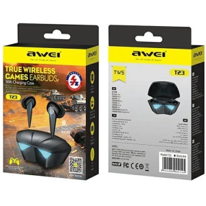 Kup Słuchawki AWEI T23 TWS Bluetooth 5.0 + stacja dokująca gamingowe czarny/black - AWEI102BLK - {ean13} - Sklep Home Screen