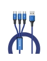 USB kábel 3w1 Baseus Rapid Series, micro USB / Lightning / USB-C, 20W, 1.2m (kék)