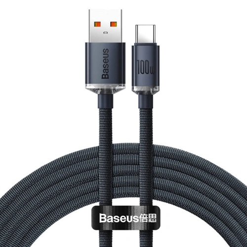 Kup USB-C-USB kábel Baseus Crystal, 100W, 1.2m (fekete) - BSU3099BLK - {ean13} - Sklep Home Screen