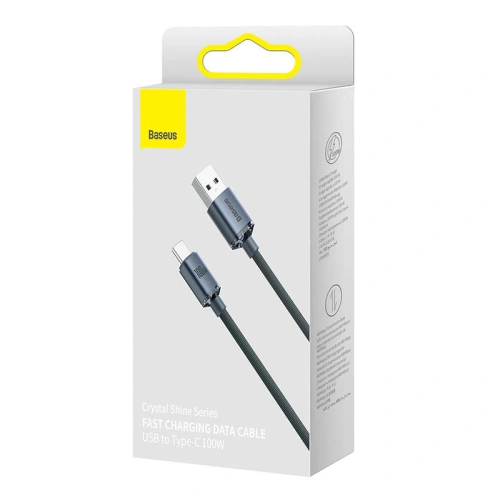 Kup USB-C zu USB-Kabel Baseus Crystal, 100W, 1.2m (schwarz) - BSU3099BLK - {ean13} - Sklep Home Screen