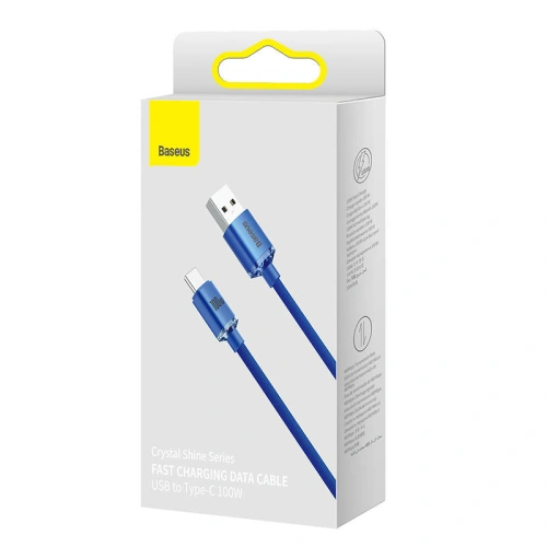 Kup Kabel Baseus Crystal USB-A/USB-C 100W, 1.2m (modrý) - BSU3100BLU - {ean13} - Sklep Home Screen