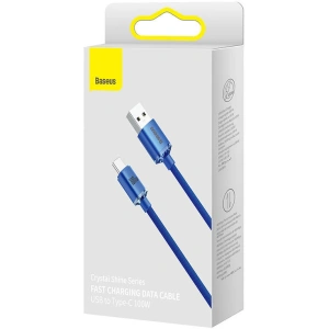 Baseus Crystal cable USB to USB-C, 100W, 2m (blue)