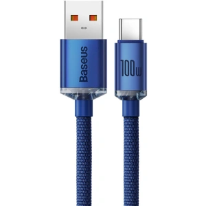 Baseus Crystal cable USB to USB-C, 100W, 2m (blue)