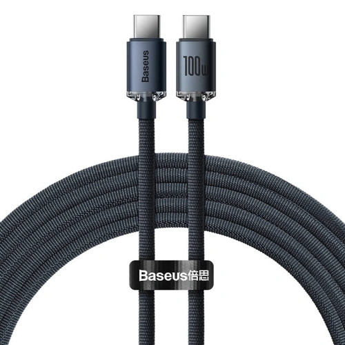 Kup Kabel USB-C do USB-C Baseus Crystal, 100W, 1.2m (černý) - BSU3105BLK - {ean13} - Sklep Home Screen