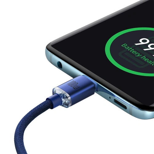 Kup Cablul USB-C la USB-C Baseus Crystal, 100W, 1.2m (albastru) - BSU3106BLU - {ean13} - Sklep Home Screen