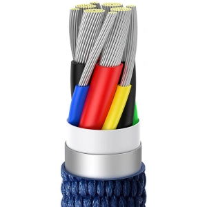 Kabel USB-C do USB-C Baseus Crystal, 100W, 1.2m (modrý)
