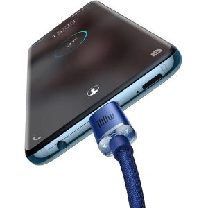 Kabel USB-C do USB-C Baseus Crystal, 100W, 1.2m (modrý)