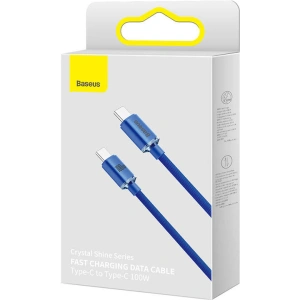 USB-C zu USB-C Kabel Baseus Crystal, 100W, 1.2m (blau)