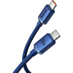 Kabel USB-C do USB-C Baseus Crystal, 100W, 1.2m (modrý)