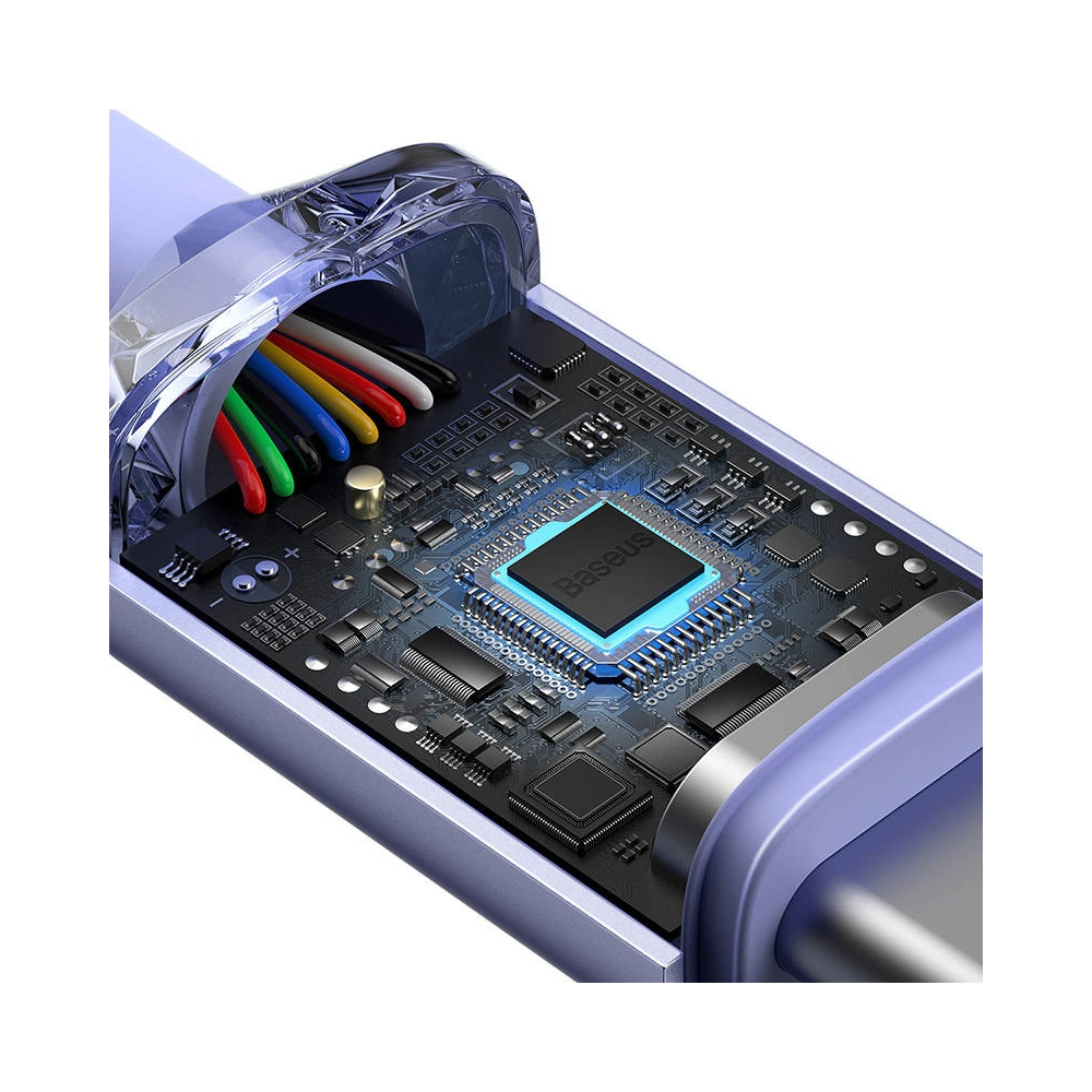 Kabel USB-C do USB-C Baseus Crystal,100W, 1.2m (fioletowy)