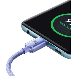USB-C zu USB-C Kabel Baseus Crystal, 100W, 2m (lila)