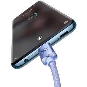 USB-C zu USB-C Kabel Baseus Crystal, 100W, 2m (lila)