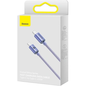 Kabel USB-C do USB-C Baseus Crystal, 100W, 2m (fioletowy)