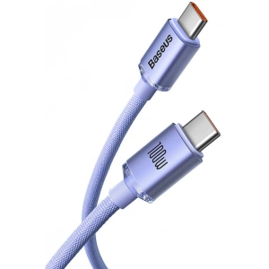 Kabel USB-C do USB-C Baseus Crystal, 100W, 2m (fioletowy)