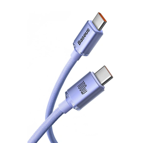 Kup Kabel USB-C do USB-C Baseus Crystal, 100W, 2m (fioletowy) - BSU3109PRP - {ean13} - Sklep Home Screen
