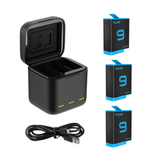 Kup Dreikanal-Ladegerät Box Telesin für GoPro Hero 9 / Hero 10 + 3 Batterien (GP-BNC-902) - TLS055 - {ean13} - Sklep Home Screen