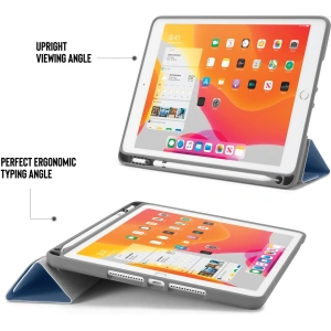 Etui Pipetto Origami No3 Ceruza Tartó Apple iPad 10.2 2019/2020/2021 (7., 8. és 9. generáció) (tengerészkék)