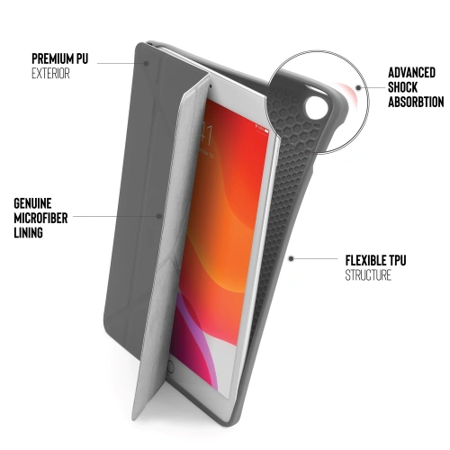 Kup Etui Pipetto Origami No3 Pencil Case Apple iPad 10.2 2019/2020/2021 (7., 8. i 9 generacji) (ciemnoszary) - PIP001GRY - {ean13} - Sklep Home Screen
