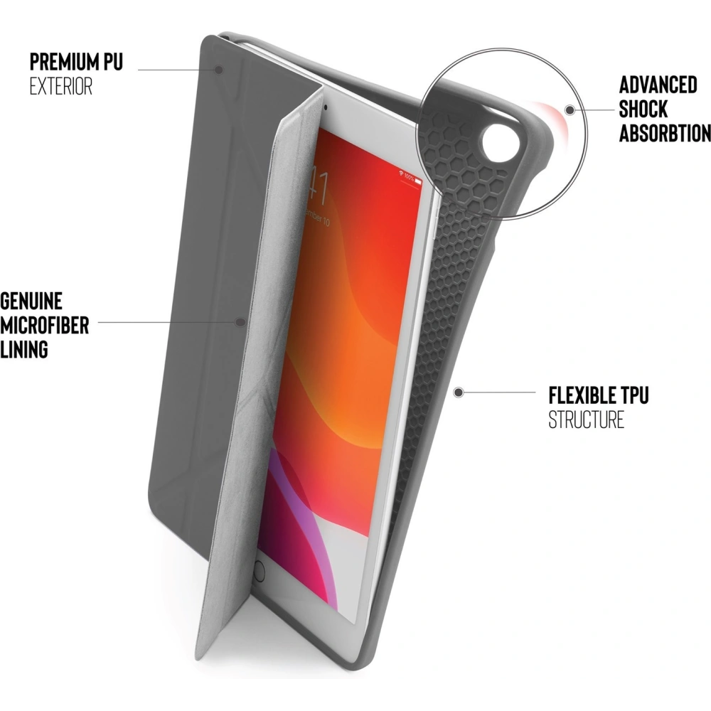 Etui Pipetto Origami No3 Pencil Case Apple iPad 10.2 2019/2020/2021 (7., 8. i 9 generacji) (ciemnoszary)