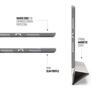 Etui Pipetto Origami No3 Ceruza Tok Apple iPad 10.2 2019/2020/2021 (7., 8. és 9. generáció) (sötétszürke)