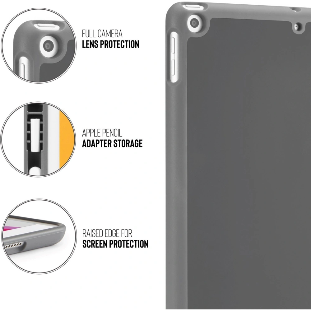 Etui Pipetto Origami No3 Pencil Case Apple iPad 10.2 2019/2020/2021 (7., 8. i 9 generacji) (ciemnoszary)