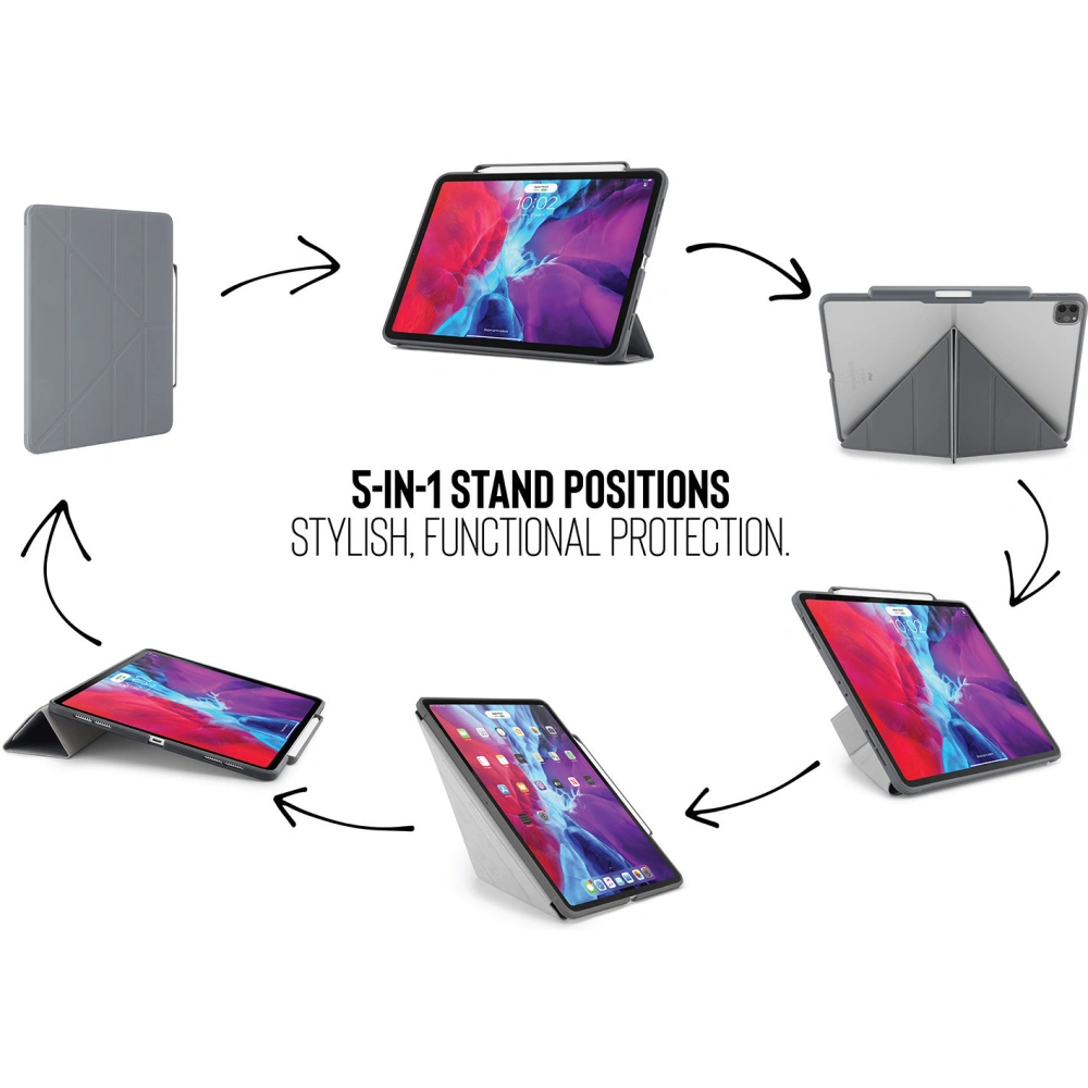 Etui Pipetto Origami No3 Pencil Case Apple iPad Pro 12.9 2020 (4. generacji) (Dark Grey)