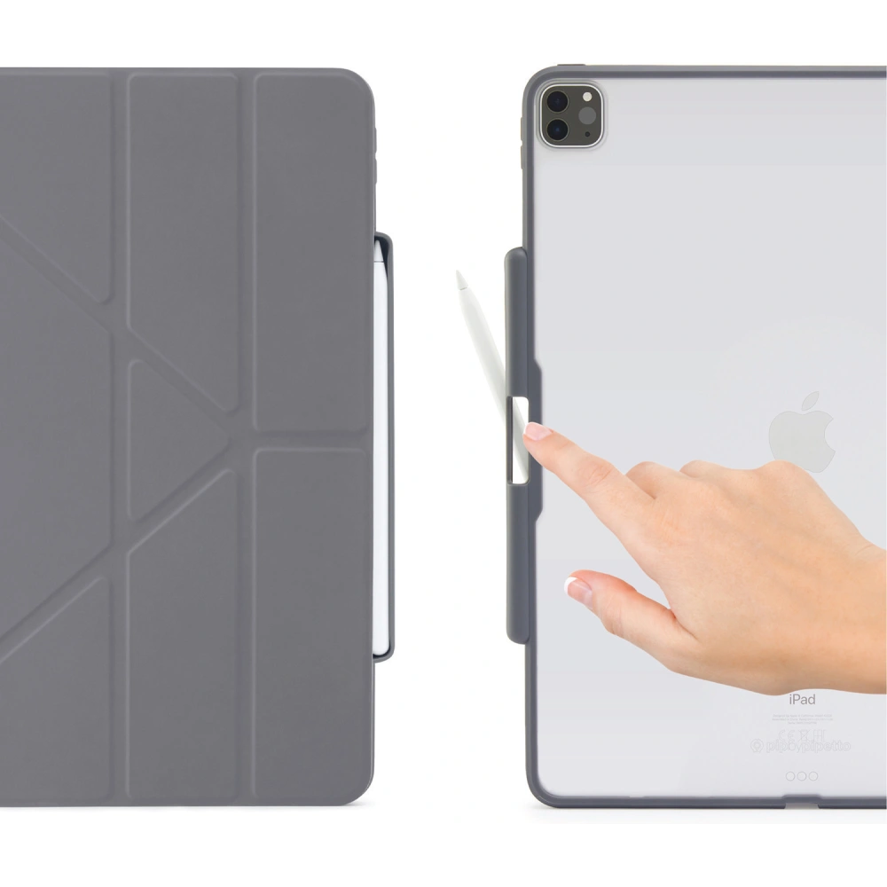 Etui Pipetto Origami No3 Pencil Case Apple iPad Pro 12.9 2020 (4. generacji) (Dark Grey)