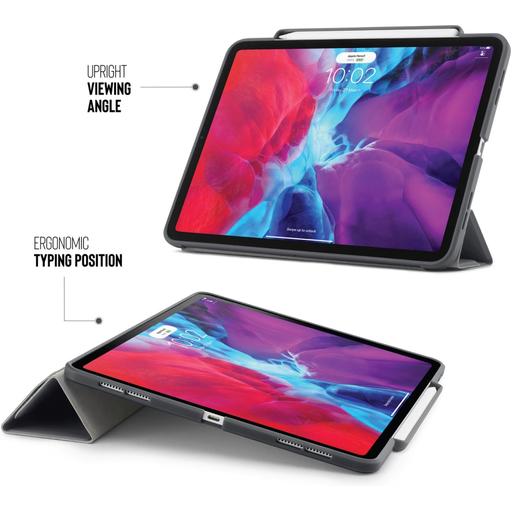 Etui Pipetto Origami No3 Pencil Case Apple iPad Pro 12.9 2020 (4. generacji) (Dark Grey)