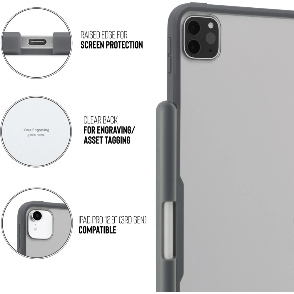 Etui Pipetto Origami No3 Pencil Case Apple iPad Pro 12.9 2020 (4. generacji) (Dark Grey)