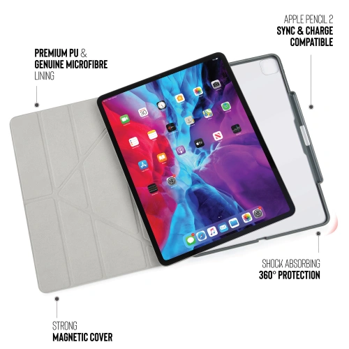 Kup Etui Pipetto Origami No3 Pencil Case Apple iPad Pro 12.9 2020 (4. generacji) (Dark Grey) - PIP003GRY - {ean13} - Sklep Home Screen