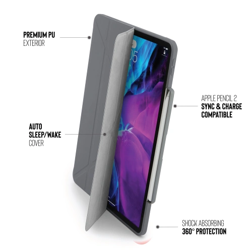 Kup Etui Pipetto Origami No3 Pencil Case Apple iPad Pro 12.9 2020 (4. generacji) (Dark Grey) - PIP003GRY - {ean13} - Sklep Home Screen