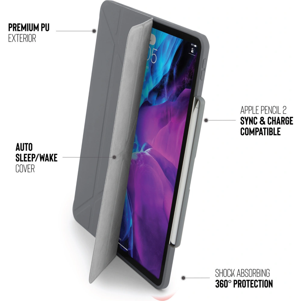 Etui Pipetto Origami No3 Pencil Case Apple iPad Pro 12.9 2020 (4. generacji) (Dark Grey)