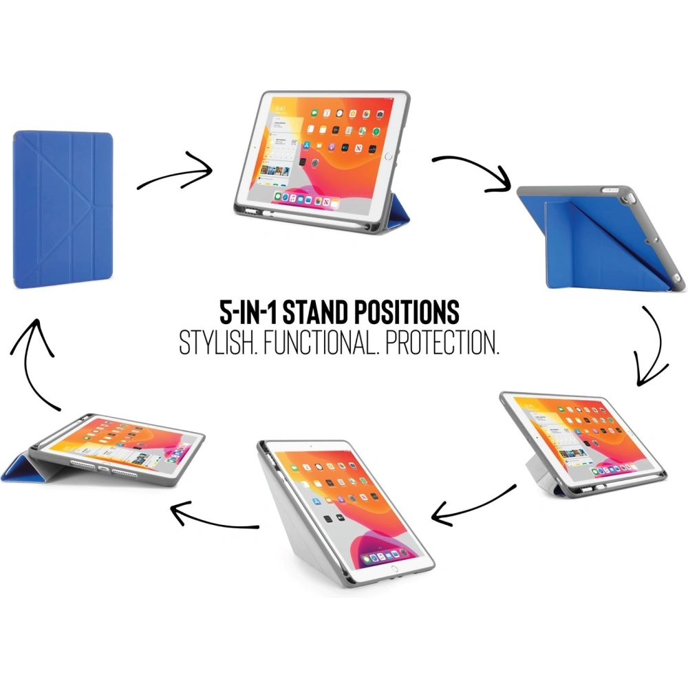 Etui Pipetto Origami No3 Pencil Case Apple iPad 10.2 2019/2020/2021 (7., 8. i 9 generacji) (Royal Blue)