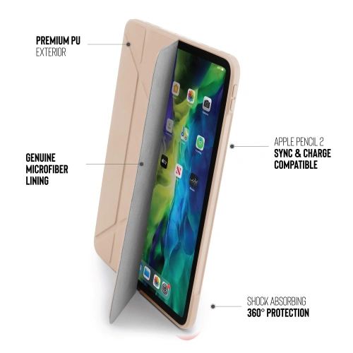 Kup Etui Pipetto Origami No1 Original TPU Apple iPad Pro 12.9 2020 (4. generációs) (Púder rózsaszín) - PIP007PNK - {ean13} - Sklep Home Screen