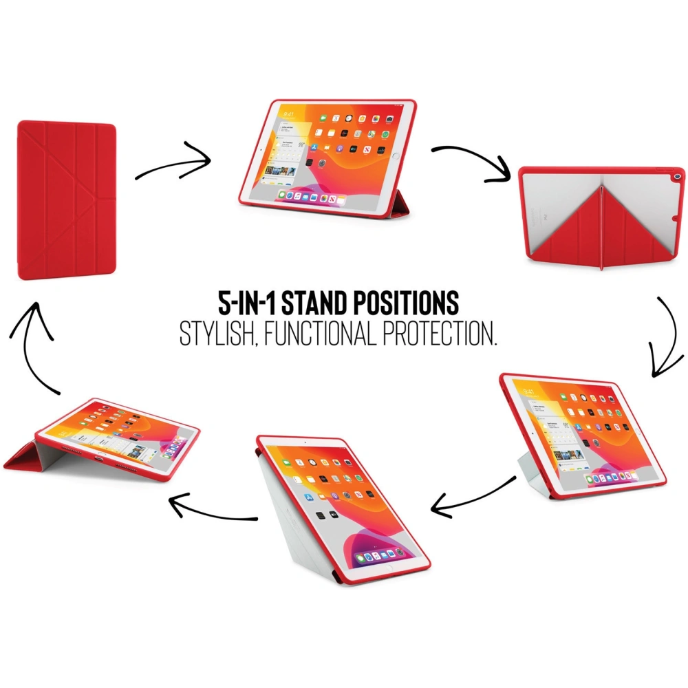 Etui Pipetto Origami No1 Original TPU Apple iPad 10.2 2019/2020/2021 (7., 8. i 9 generacji) (czerwony)
