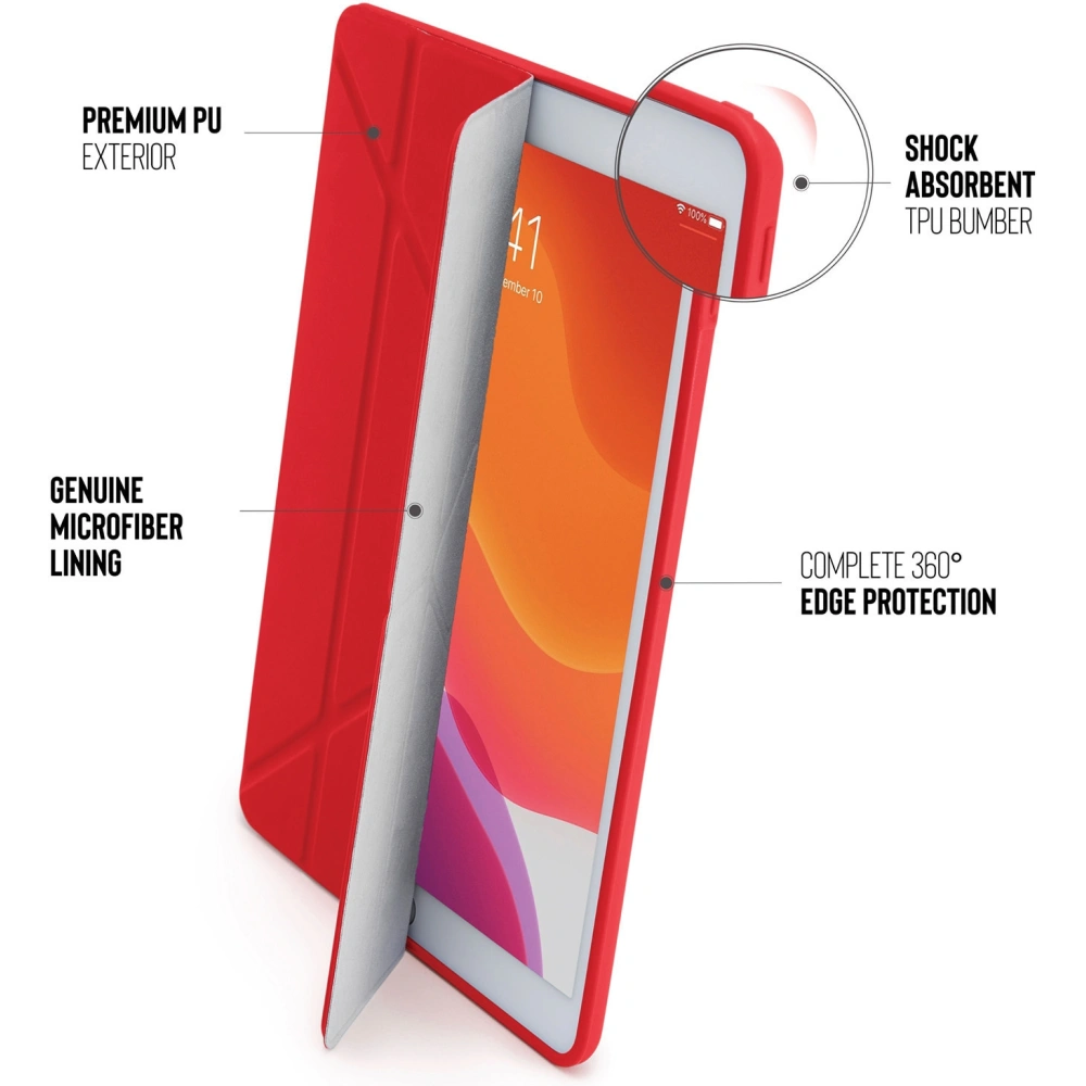 Etui Pipetto Origami No1 Original TPU Apple iPad 10.2 2019/2020/2021 (7., 8. i 9 generacji) (czerwony)