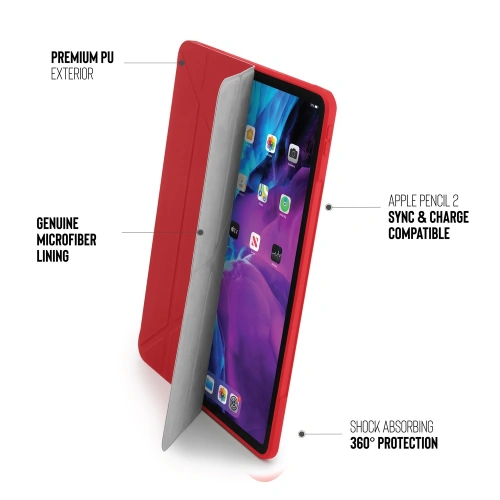 Buy Pipetto Origami No1 Original TPU Apple iPad Pro 12.9 2018/2020/2021 3, 4, 5 Gen (red) - PIP011RED - {ean13} - Home Screen Store Europe