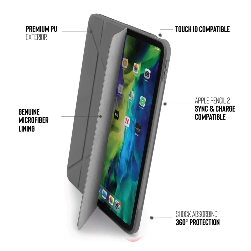 Kup Etui Pipetto Origami No1 Original TPU Apple iPad Air 10.9 2020/2022 (4. a 5. generace) / iPad Air 11 2024 (6. generace) (tmavě šedá) - PIP020GRY - {ean13} - Sklep Home Screen