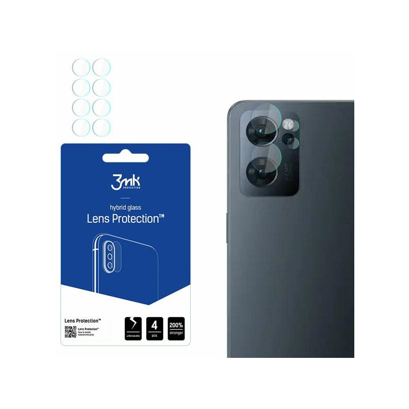 Szkło hybrydowe na obiektyw aparatu 3MK Lens Protection Oppo Reno 7 5G [4 PACK]