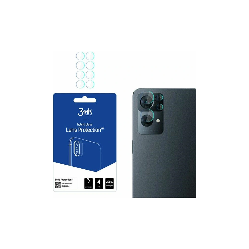 Szkło hybrydowe na obiektyw aparatu 3MK Lens Protection Oppo Reno 7 Pro 5G [4 PACK]