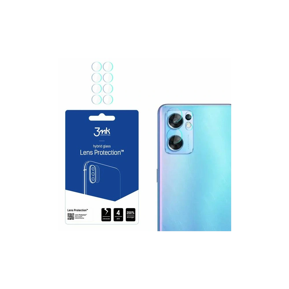 Szkło hybrydowe na obiektyw aparatu 3MK Lens Protection Oppo Reno 7 SE 5G [4 PACK]