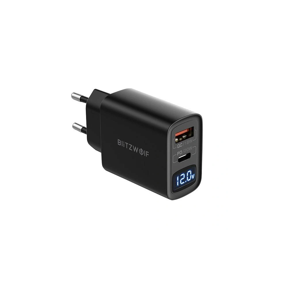 Ładowarka sieciowa Blitzwolf BW-S19, USB, USB-C, 20W (czarna)