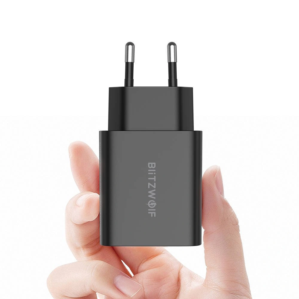Ładowarka sieciowa Blitzwolf BW-S19, USB, USB-C, 20W (czarna)