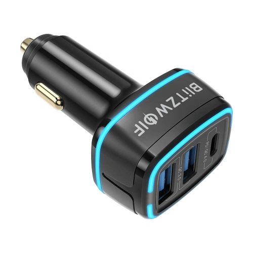 Buy Blitzwolf BW-SD7 car charger, 2x USB, USB-C, 80W (black) - BLZ430BLK - {ean13} - Home Screen Store Europe